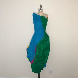 Colorful custom made dress for an international hair company runway show.